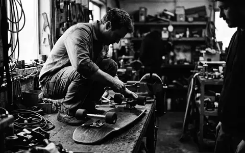 Schwarzweiss-Reportage mit Cruiserboard zum Thema Globe Bantam Cruiserboard 26, hoher Kontrast, sachlich dargestellt - Foto: THN
