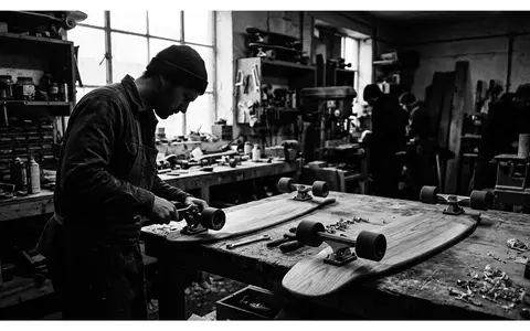 Schwarzweiss-Reportage mit Longboard zum Thema Globe Big Blazer 32, hoher Kontrast, sachlich dargestellt - Foto: THN