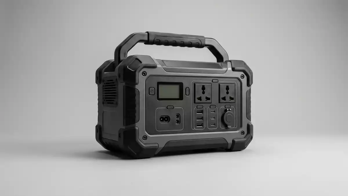 Fotorealistische Studioansicht von Powerstation in neutraler Produktdarstellung