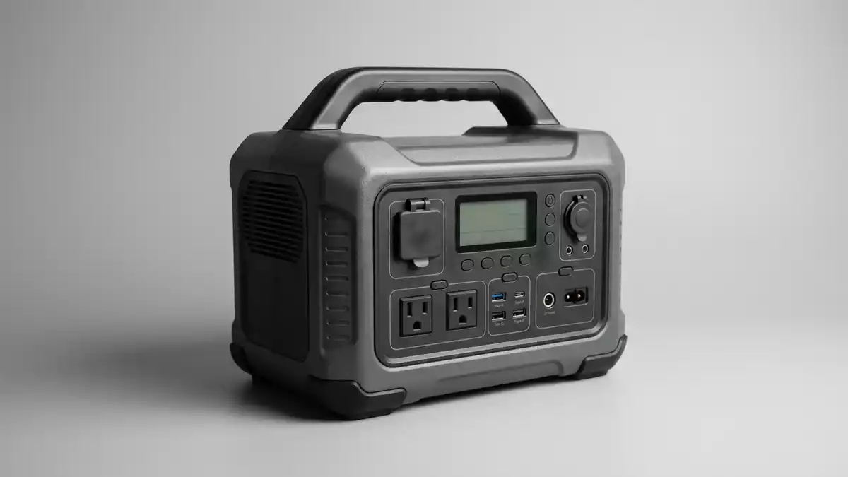 Fotorealistische Studioansicht von Powerstation in neutraler Produktdarstellung