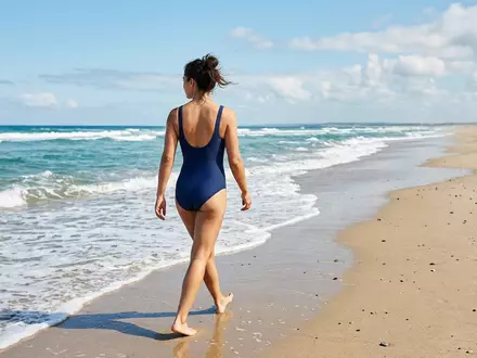 Fotorealistische Studioaufnahme von Badeanzug zum Thema Roxy Damen Badeanzug Active, klare Lichtfuehrung - Foto: THN