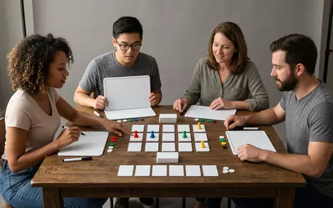 Fotorealistische Studioaufnahme von Ratespiel zum Thema Just One, klare Lichtfuehrung, sachlich dargestellt - Foto: THN