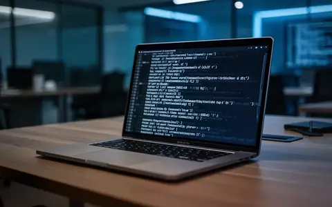 Ein Laptop auf einem Schreibtisch in einem modern beleuchteten Büro, das auf Cybersicherheit und Ermittlungsarbeit hindeutet. - Foto: über boerse-global.de