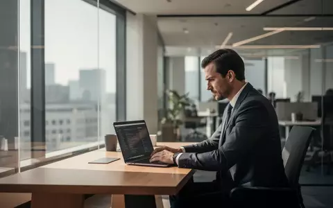 Ein professioneller Mitarbeiter arbeitet konzentriert an einem Laptop in einem modernen, lichtdurchfluteten Büro. - Foto: über boerse-global.de