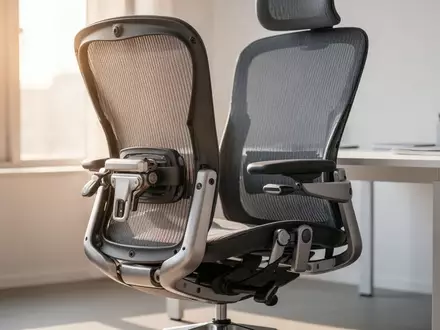Ein moderner, ergonomischer Bürostuhl in einem hellen, professionell eingerichteten Büro bei natürlichem Tageslicht. - Foto: über boerse-global.de