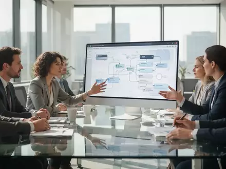 Marketing-Team in einem modernen Büro arbeitet gemeinsam an komplexen Projektmanagement-Aufgaben an einem Arbeitsplatz. - Foto: über boerse-global.de
