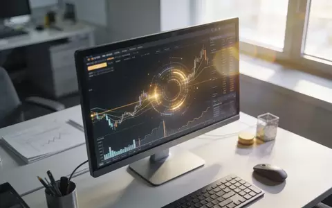 Moderner Arbeitsplatz mit Finanzdaten auf einem Monitor im Büro bei Tageslicht. - Foto: über boerse-global.de