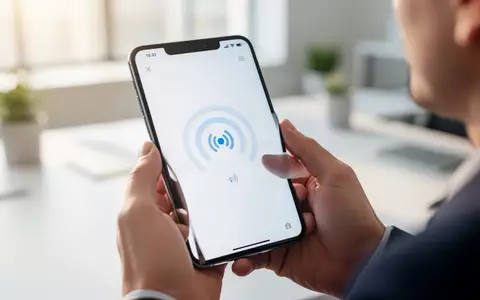 Eine Person hält ein modernes Smartphone in der Hand, auf dessen Display eine abstrakte grafische Oberfläche zur Netzwerkdiagnose zu sehen ist. - Foto: über boerse-global.de