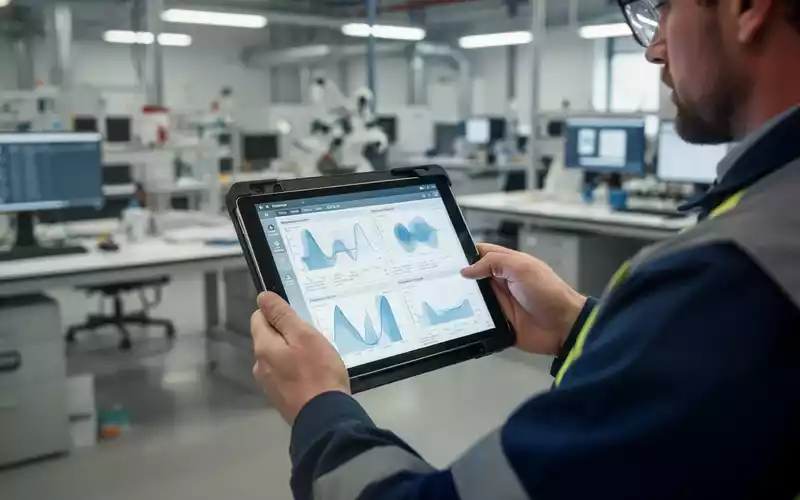 Eine Fachkraft für Arbeitssicherheit nutzt ein Tablet zur digitalen Verwaltung von Gesundheitsdaten in einem modernen Büro. - Foto: über boerse-global.de