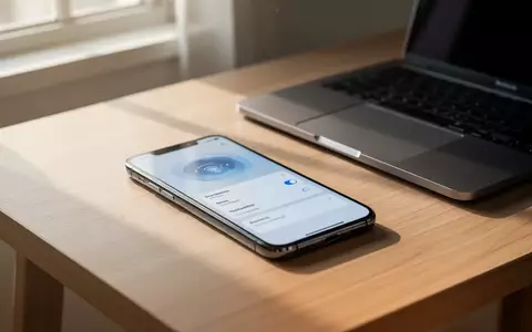 Ein modernes Smartphone und ein Laptop auf einem minimalistischen Schreibtisch, die eine nahtlose Geräteverbindung symbolisieren. - Foto: über boerse-global.de