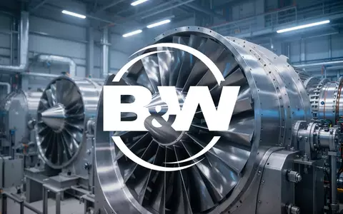 Moderne Industrieturbinen in einer hochtechnologischen Energieanlage mit atmosphärischer Beleuchtung. - Foto: über boerse-global.de