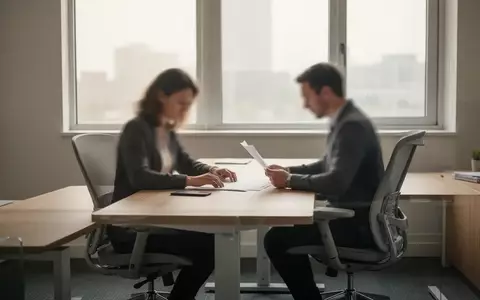 Ein heller, moderner Büroarbeitsplatz mit einem ergonomischen Schreibtisch in einer ruhigen, professionellen Umgebung. - Foto: über boerse-global.de
