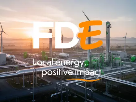 Moderne Wasserstoff-Infrastrukturanlage in einer weiten Landschaft bei Sonnenaufgang als Symbol für Energiewende. - Foto: über boerse-global.de