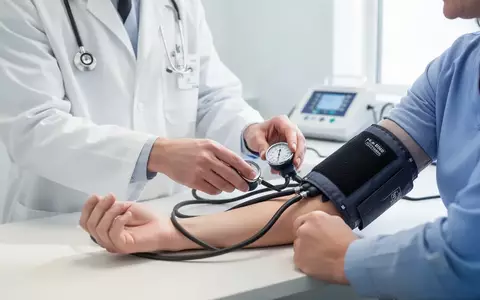Ein Arzt misst bei einem Patienten den Blutdruck in einem hellen, modernen Untersuchungszimmer. - Foto: über boerse-global.de