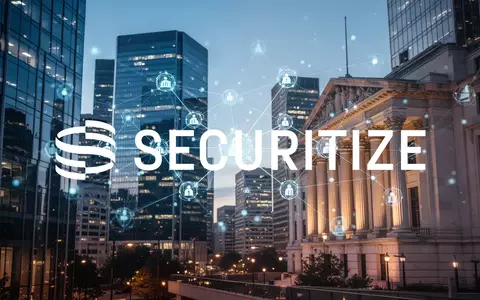 Abstrakte Darstellung von Blockchain-Technologie und traditionellen Finanzmärkten in einer modernen Architektur. - Foto: über boerse-global.de
