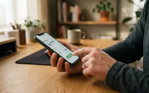 Person nutzt ein Smartphone für einen Online-Einkauf an einem Schreibtisch. - Foto: über boerse-global.de