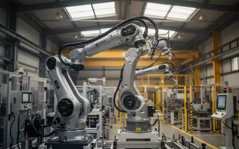 Ein moderner Industrieroboter in einer automatisierten Produktionsumgebung mit natürlichem Licht. - Foto: über boerse-global.de