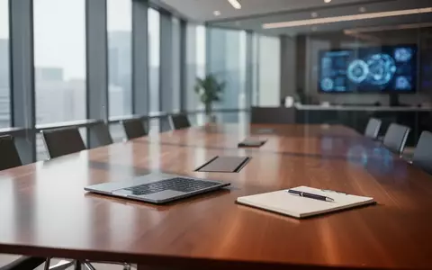 Moderner, minimalistischer Konferenztisch in einem hellen Büro, der eine professionelle Unternehmensumgebung darstellt. - Foto: über boerse-global.de
