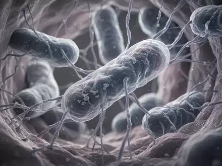 Detailaufnahme von Mitochondrien in einer menschlichen Zelle unter einem Elektronenmikroskop zur Veranschaulichung zellulärer Strukturen. - Foto: über boerse-global.de