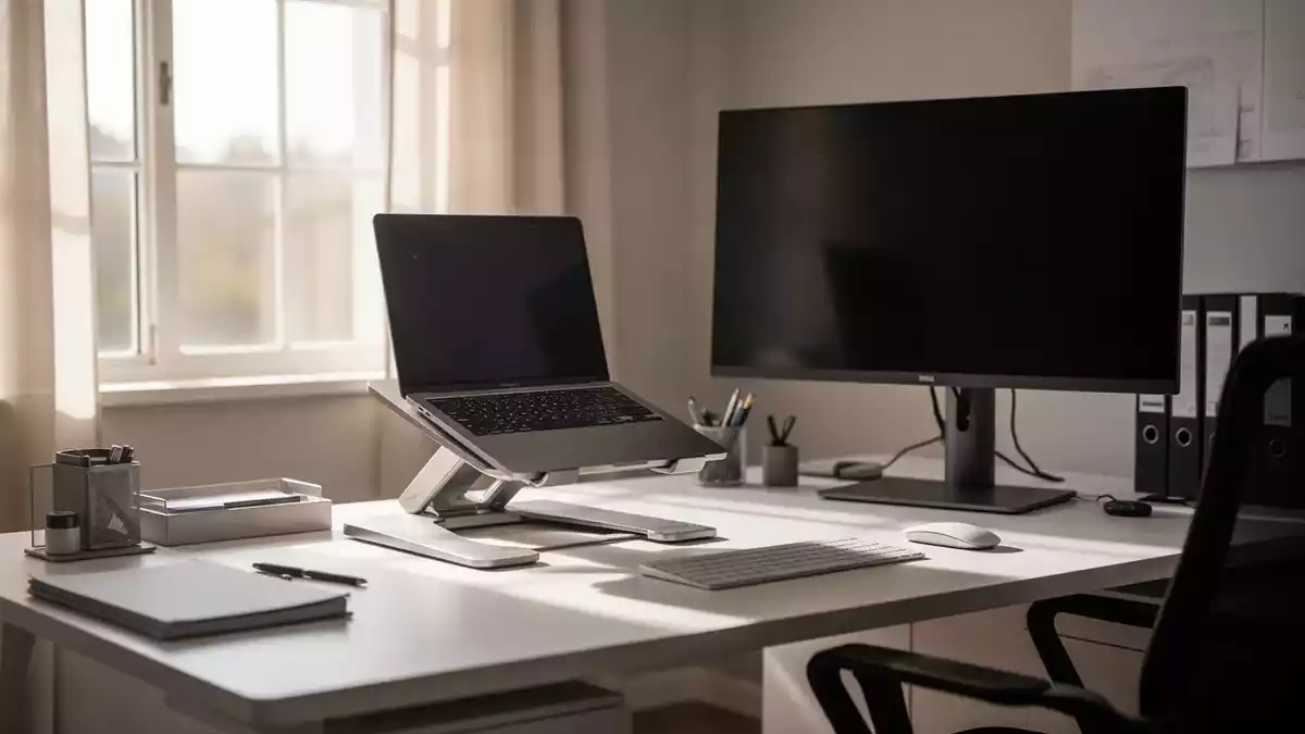Neue Bürotechnik: ICARE-Laptopständer, BenQ- und GIGABYTE-Monitore sowie ergonomische Stühle im Überblick