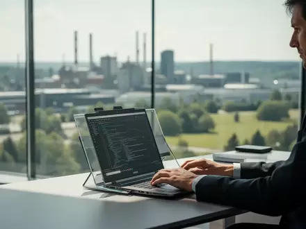 Ein moderner, heller Arbeitsplatz in einem High-Tech-Büro, der die digitale Transformation und Innovation symbolisiert. - Foto: über boerse-global.de