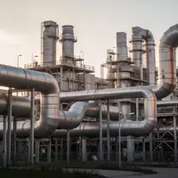 Moderne Industrieanlage mit Stahlrohren und Lüftungssystemen im Licht der goldenen Stunde. - Foto: über boerse-global.de