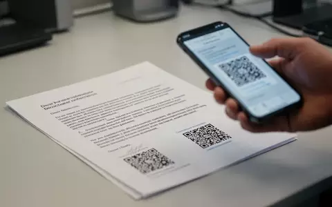 Ein Smartphone scannt einen QR-Code auf einem Briefdokument in einer Büroumgebung. - Foto: über boerse-global.de