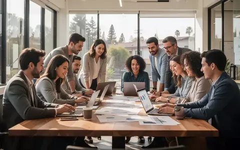 Ein diverser Team bei der gemeinsamen Arbeit in einem modernen Büro in Palo Alto. - Foto: über boerse-global.de