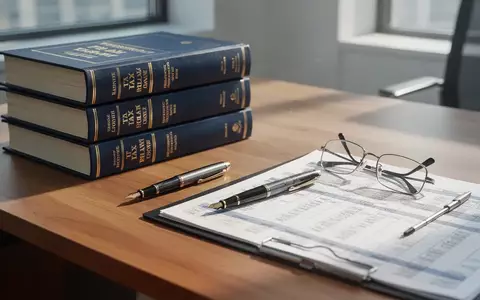 Fachbücher zum Steuerrecht und ein Taschenrechner liegen auf einem Schreibtisch in einem hellen Büro. - Foto: über boerse-global.de