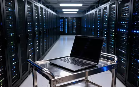 Modernes Server-Rechenzentrum mit dunklen Server-Racks und dezenter blauer Beleuchtung. - Foto: über boerse-global.de