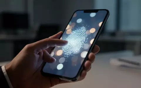 Nahaufnahme einer Hand, die ein Smartphone für eine biometrische Authentifizierung verwendet, um moderne digitale Sicherheit darzustellen. - Foto: über boerse-global.de