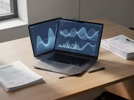 Moderner Büroarbeitsplatz mit Laptop und Dokumenten als Symbol für die datenschutzkonforme Nutzung von KI-Systemen. - Foto: über boerse-global.de