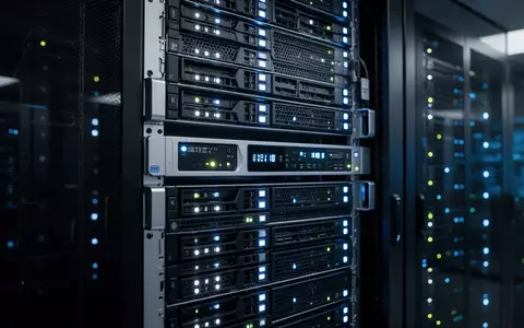 Moderne Serveranlage in einem Rechenzentrum mit leuchtenden Statusanzeigen. - Foto: über boerse-global.de
