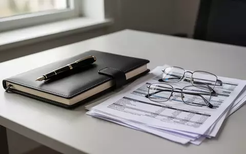 Schreibtisch mit Notizbuch, Füllfederhalter und Steuerdokumenten in hellem, natürlichem Licht. - Foto: über boerse-global.de