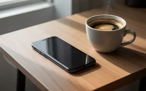 Ein Smartphone auf einem Holztisch in einem modernen Büro bei natürlichem Lichteinfall. - Foto: über boerse-global.de