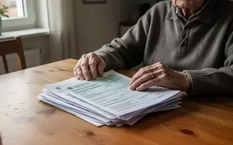 Eine ältere Person sitzt an einem Holztisch und prüft Rentenunterlagen in einem hellen, natürlich beleuchteten Raum. - Foto: über boerse-global.de