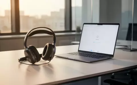 Ein moderner, aufgeräumter Büroarbeitsplatz mit einem hochwertigen Headset und Laptop in hellem, natürlichem Licht. - Foto: über boerse-global.de