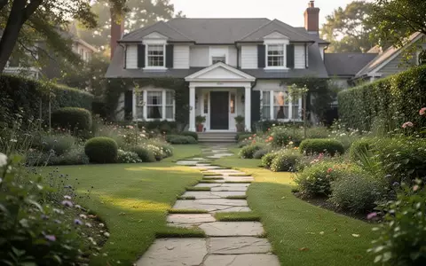Gepflegter Garten eines Familienhauses an einem sonnigen Tag - Foto: über boerse-global.de