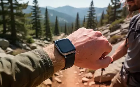 Eine Person trägt beim Wandern auf einem sonnigen Bergpfad eine Smartwatch am Handgelenk. - Foto: über boerse-global.de
