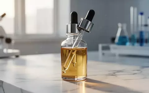 Eine hochwertige Glasflasche mit Nahrungsergänzungsmitteln in einem hellen, modernen Laborumfeld. - Foto: über boerse-global.de