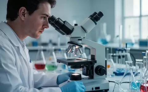 Wissenschaftler bei der Arbeit an einem modernen Mikroskop in einem Labor für Altersforschung. - Foto: über boerse-global.de