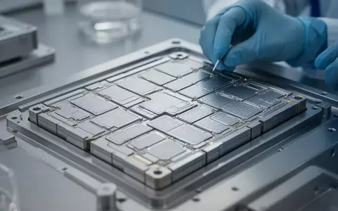 Nahaufnahme von modernen Silizium-Anoden-Batteriezellen in einem sauberen Laborumfeld. - Foto: über boerse-global.de