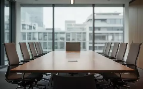 Moderner, leerer Konferenzraum in einem Bürogebäude mit hellem Tageslicht und professioneller Einrichtung. - Foto: über boerse-global.de