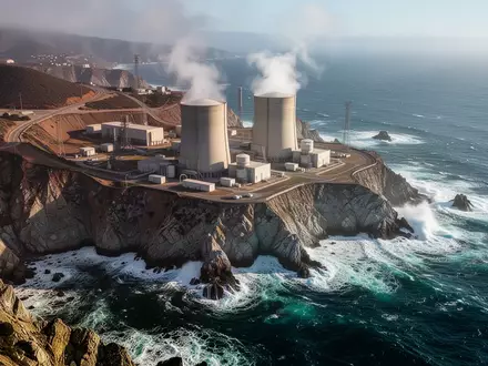 Das Kernkraftwerk Diablo Canyon an der zerklüfteten Küste Kaliforniens bei Tageslicht. - Foto: über boerse-global.de