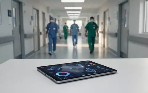 Ein modernes Krankenhausflur-Szenario mit medizinischen Daten auf einem Tablet, das den technologischen Fortschritt symbolisiert. - Foto: über boerse-global.de