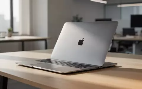 Ein silbernes MacBook Air auf einem minimalistischen Schreibtisch in einem hellen, modernen Büro. - Foto: über boerse-global.de