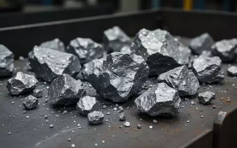 Nahaufnahme von Wolfram-ErzstĂŒcken auf einer industriellen StahloberflĂ€che. - Foto: ĂŒber boerse-global.de
