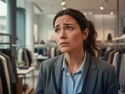 Eine nachdenkliche Person in einer modernen Einkaufsumgebung, die ihre Entscheidung abwägt. - Foto: über boerse-global.de