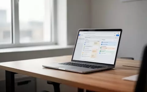 Moderner, aufgeräumter Büroarbeitsplatz mit Laptop an einem Schreibtisch bei natürlichem Tageslicht. - Foto: über boerse-global.de