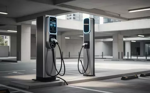 Moderne Ladestation für Elektrofahrzeuge in einem minimalistischen Parkhaus bei Tageslicht. - Foto: über boerse-global.de